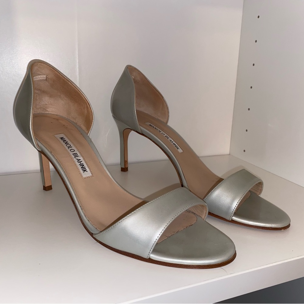 Manolo Blahnik Silver Stiletto Heels